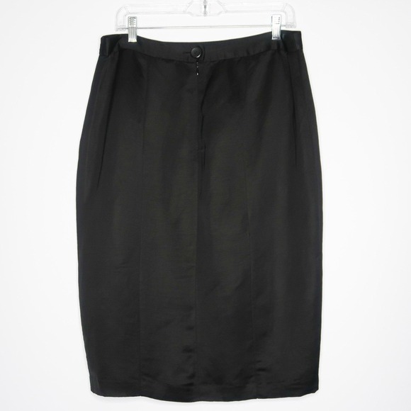Nanette Lepore NEW Womens Midi Skirt 12 Black Linen Blend Pencil Office Career - Picture 2 of 8